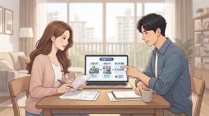 맞벌이 가구에서 주거급여 소득산정은 어떻게 하나요?