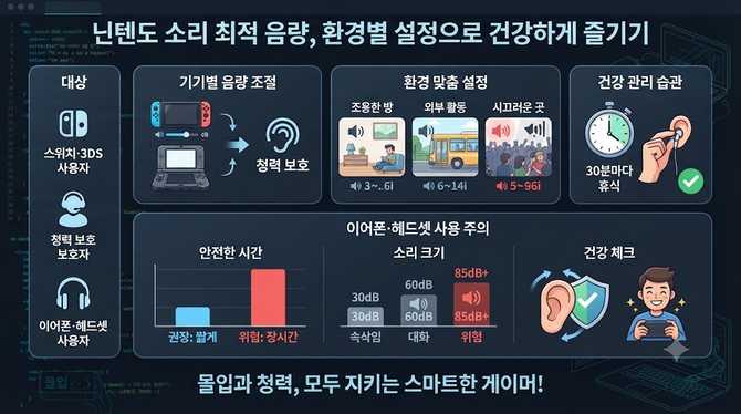 닌텐도 소리 최적 음량, 환경별 설정으로 건강하게 즐기기