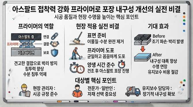 아스팔트 접착력 강화 프라이머로 포장 내구성 개선의 실전 비결