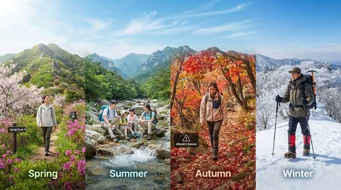 월별 산행지로 계절별 최적 코스 찾기, 건강과 안전 한꺼번에