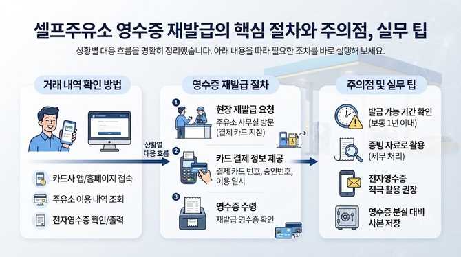 셀프주유소 영수증 재발급의 핵심 절차와 주의점, 실무 팁