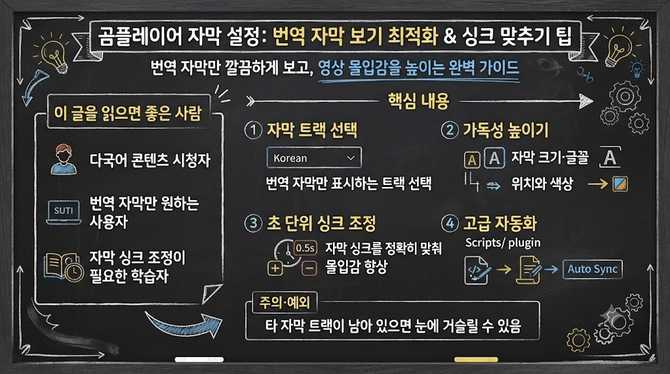 곰플레이어 자막 설정으로 번역 자막 보기 최적화와 싱크 맞추기 팁