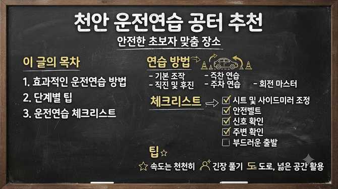 천안 운전연습 공터 추천 안전한 초보자 맞춤 장소