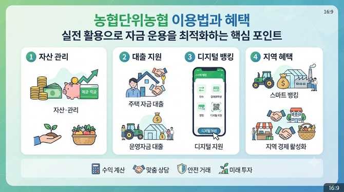 농협단위농협 이용법과 혜택, 실전 활용으로 자금 운용을 최적화하는 핵심 포인트