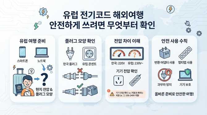 유럽 전기코드 해외여행 안전하게 쓰려면 무엇부터 확인할까