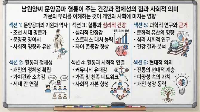 남원양씨 문양공파 혈통이 주는 건강과 정체성의 힘과 사회적 의미