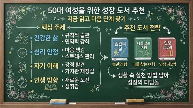 50대 여성을 위한 성장 도서 추천, 지금 읽고 다음 단계 찾기