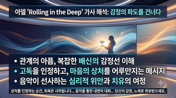 롤링인더딥 가사 한글 해석과 노래가 주는 위로의 힘, 마음의 상처를 어루만지는 메시지