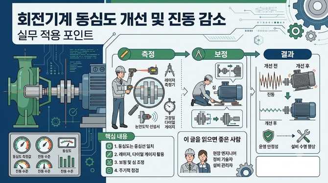 동심도 개선으로 회전기계 진동 줄이기, 실무 적용 포인트