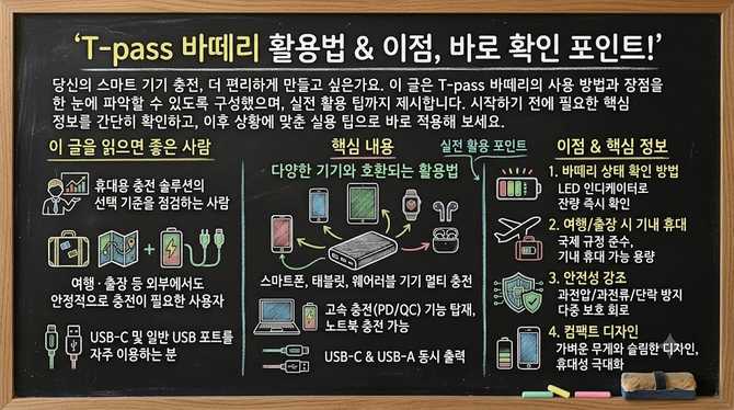 T-pass 바떼리의 활용법과 이점, 바로 확인 포인트