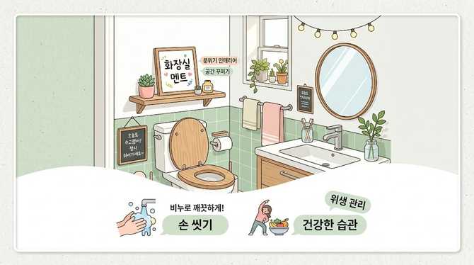 화장실 멘트로 분위기 살리는 인테리어 아이디어
