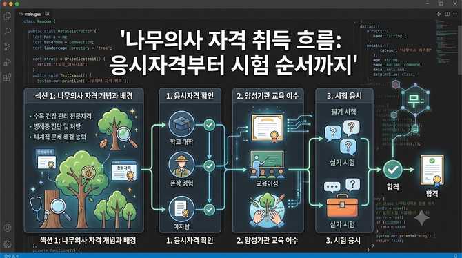 나무의사 자격 취득 흐름: 응시자격부터 시험 순서까지