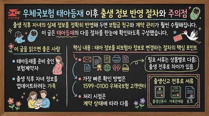 우체국보험 태아등재 이후 출생 정보 반영 절차와 주의점