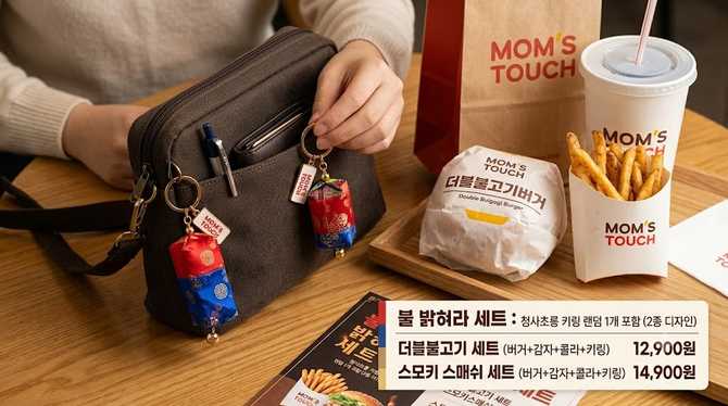 맘스터치 청사초롱 키링, 불 밝혀라 세트의 가격과 구성 확인