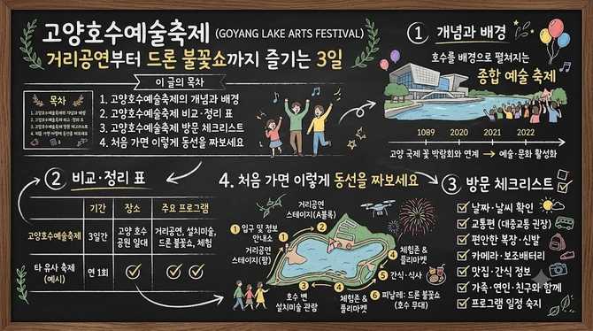 고양호수예술축제, 거리공연부터 드론 불꽃쇼까지 즐기는 3일